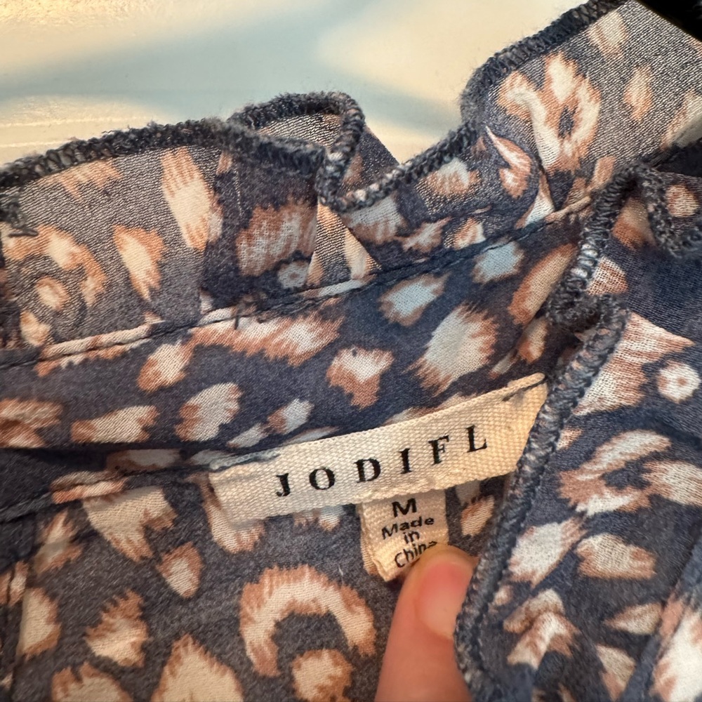 Jodifl Ruffle Leopard Pattern Top - Picture 2 of 4
